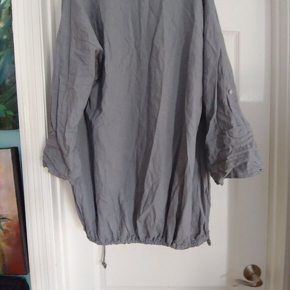Camille & Co Linen Gray Jacket Lagenlook Lagom Minimalist Baggy Funky L Italy - Picture 11 of 14